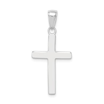 Rhodium Over 14k White Gold Polished Cross Charm