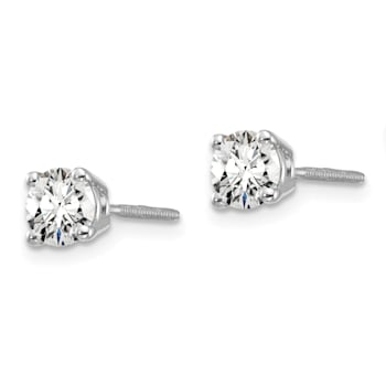 14K White Gold Lab Grown Diamond 2/3ctw VS/SI GH Screw Back 4 Prong Earrings