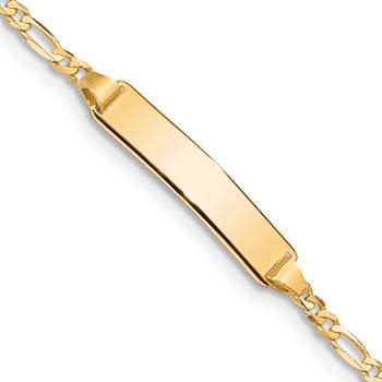10k Yellow Gold Children's Figaro Link ID Bracelet