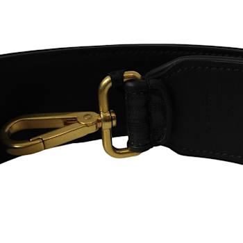 Fendi Strap You Black Glazed Fabric FF Zucca Handbag Shoulder Strap
