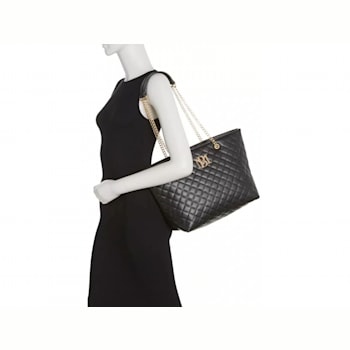 Badgley Mischka Large Quilted Tote in Black.