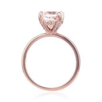 Round White Topaz 14K Rose Gold Over Sterling Silver Solitaire Ring, 3.10ctw