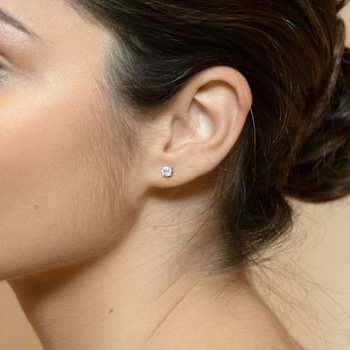 Lab Grown White Diamond 14K White Gold Stud Earrings VS1 Clarity E
Color, IGI Certified 0.50ctw