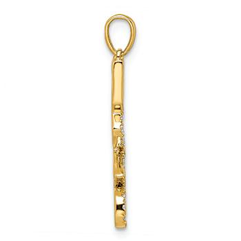 14K Yellow Gold Polished LOVE Diamond Pendant
