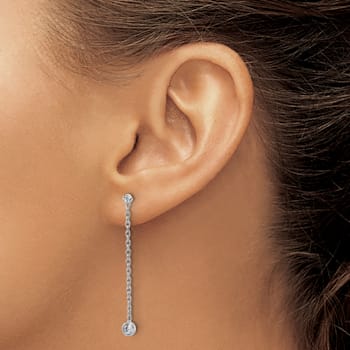 Rhodium Over 14K White Gold Lab Grown Diamond SI1/SI2, G H I, Post
Dangle Earrings