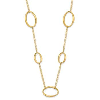 14K Yellow Gold Polished Oval Link 20-inch Necklace