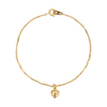 Gold Tone Small Heart Bracelet