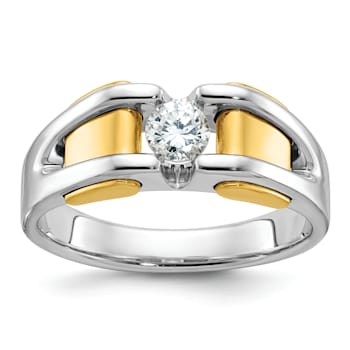 10K Two-tone Yellow and White Gold Men's Diamond Ring 0.40ct
