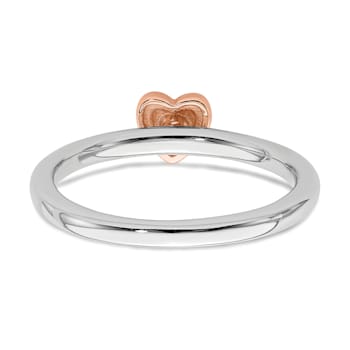 14K Rose Gold Over Sterling Silver Stackable Expressions Diamond Heart
Ring 0.005ctw