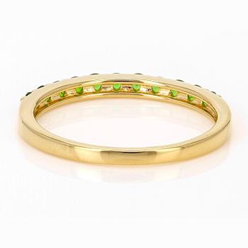 Chrome Diopside Band Ring In 18K Gold Over Sterling Silver 0.28ctw