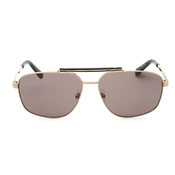 Guess Gold Tone Rectangular Frame / Smoke Lenses Sunglasses