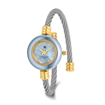 Charles Hubert Gold-finish 7 Color Bezels Stainless Steel Bangle Watch