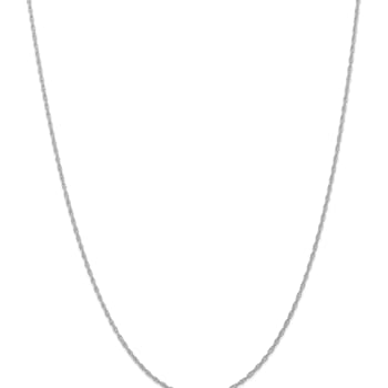 Rhodium Over 14k White Gold 1.35mm Solid Cable 24 Inch Chain