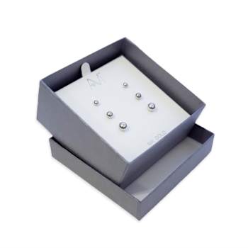 3-Pack 14k White Gold Ball Stud Earrings - 3mm, 4mm, and 5mm Sizes