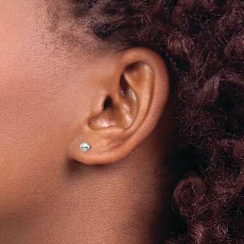 14k Yellow Gold and 14k White Gold Children's Reversible 4mm Ball Earrings
