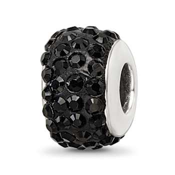 Sterling Silver Reflections Black Full Preciosa Crystal Bead