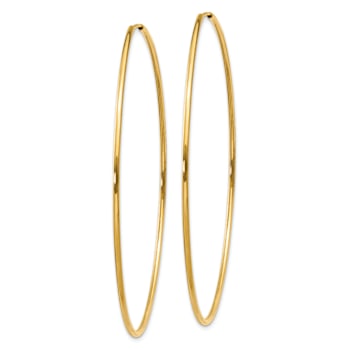 14k Yellow Gold 2 3/8" Endless Hoop Earrings