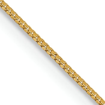 14k Yellow Gold 0.5mm Solid Box 30 Inch Chain