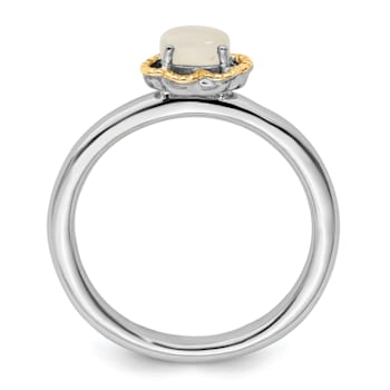 14K Yellow Gold Over Sterling Silver Stackable Expressions Moonstone
Polished Ring