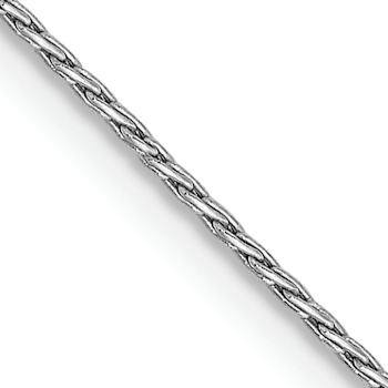 Rhodium Over 14k White Gold 0.7mm Solid Round Parisian Wheat Chain