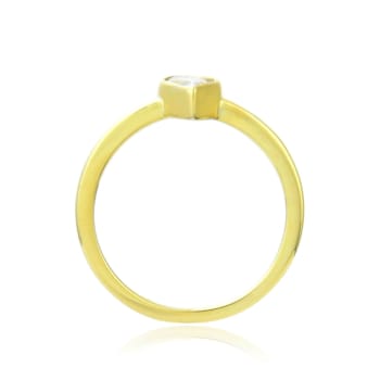 Pear Shape White Topaz 14K Yellow Gold Over Sterling Silver Solitaire
Ring, 0.35ct