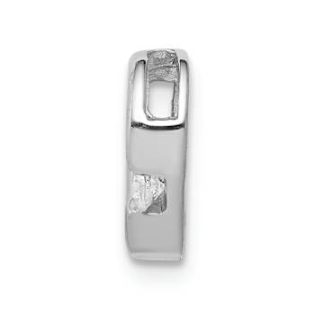 Rhodium Over 14k White Gold Diamond Heart Chain Slide Pendant