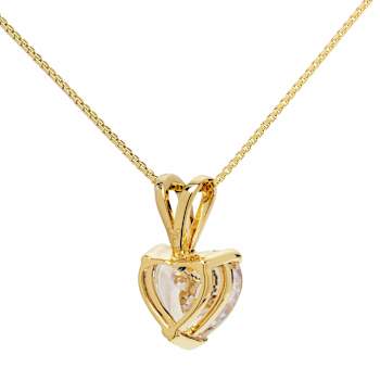 White Cubic Zirconia 14k Yellow Gold Pendant With Chain 2.00ctw