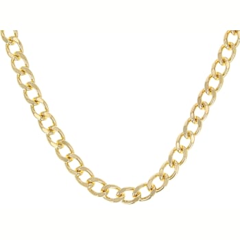 Open Curb Chain Necklace In 18K Gold Over Bronze 20 Inch