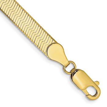10k Yellow Gold 5mm Silky Herringbone Link Bracelet