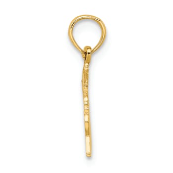 14k Yellow Gold Textured #1 Drummer pendant