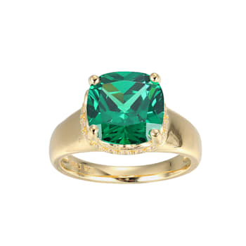 Green And White Cubic Zirconia 18k Yellow Gold Over Silver May
Birthstone Ring 5.23ctw