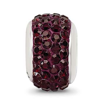 Sterling Silver Reflections Crimson Full Preciosa Crystal Bead
