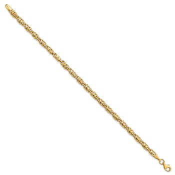 14k Yellow Gold 5mm Polished Fancy Byzantine Link Bracelet