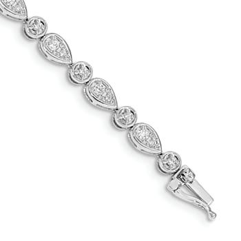 Rhodium Over 14k White Gold Diamond Bracelet