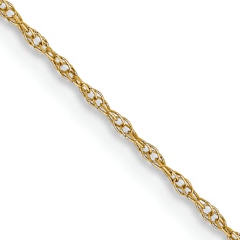 14k Yellow Gold 0.6mm Solid Cable 24 Inch Chain
