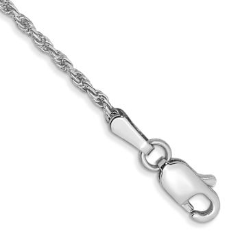 Rhodium Over 14k White Gold 1.3mm Diamond-Cut Rope Link Bracelet