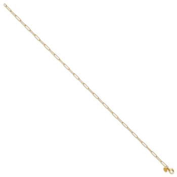 14K Yellow Gold Polished Fancy Link Anklet