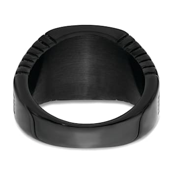 Stainless Steel Polished Black IP-plated with Black Cubic Zirconia
Signet Ring
