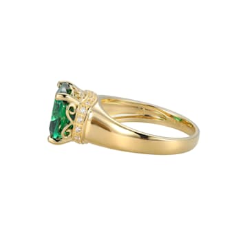 Green And White Cubic Zirconia 18k Yellow Gold Over Silver May
Birthstone Ring 5.23ctw