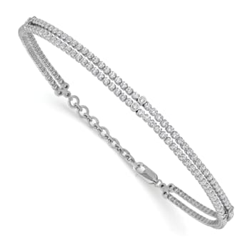14K White Gold Lab Grown Diamond VS/SI GH with 1 Inch Extension Fancy Bracelet