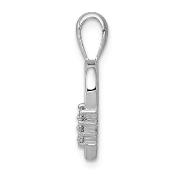 Rhodium Over 14k White Gold Diamond Heart Pendant