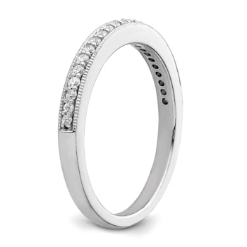 Rhodium Over 14K White Gold Diamond Wedding Band 0.17ctw