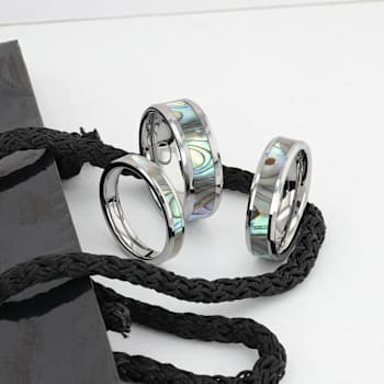 MAUI Tungsten Wedding Band with Mother of Pearl Inlay 6mm