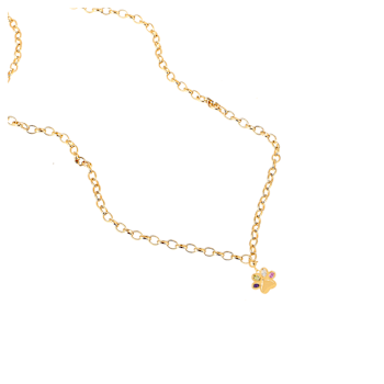 Multi-gemstone 18K Gold Over Sterling Silver Dog Paw Charm