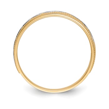14K Yellow Gold AA Quality Mens Wedding Band 0.09ctw