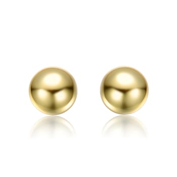Polished Ball Stud Earrings In 14K Gold Over Brass
