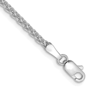 14k White Gold 1.8mm Solid Diamond-cut Spiga Chain