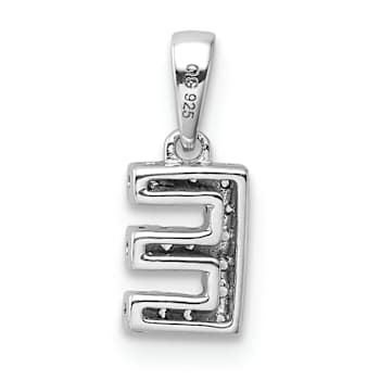 14K White Gold Diamond Letter E Initial with Bail Pendant