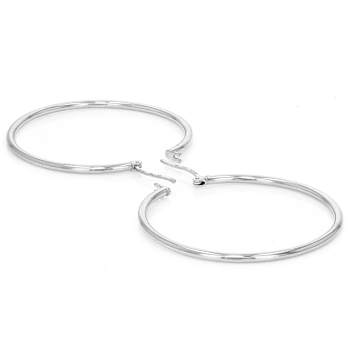 Bold Polished Hoop Earrings In Sterling Silver