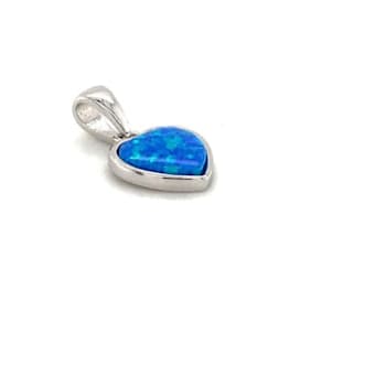 Lab Created Blue Opal Pendant Necklace Heart Shaped Sterling Silver
Pendant Style Necklace